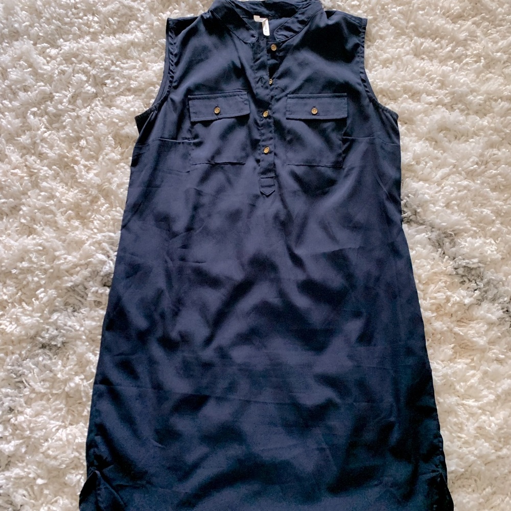 Navy silk dress